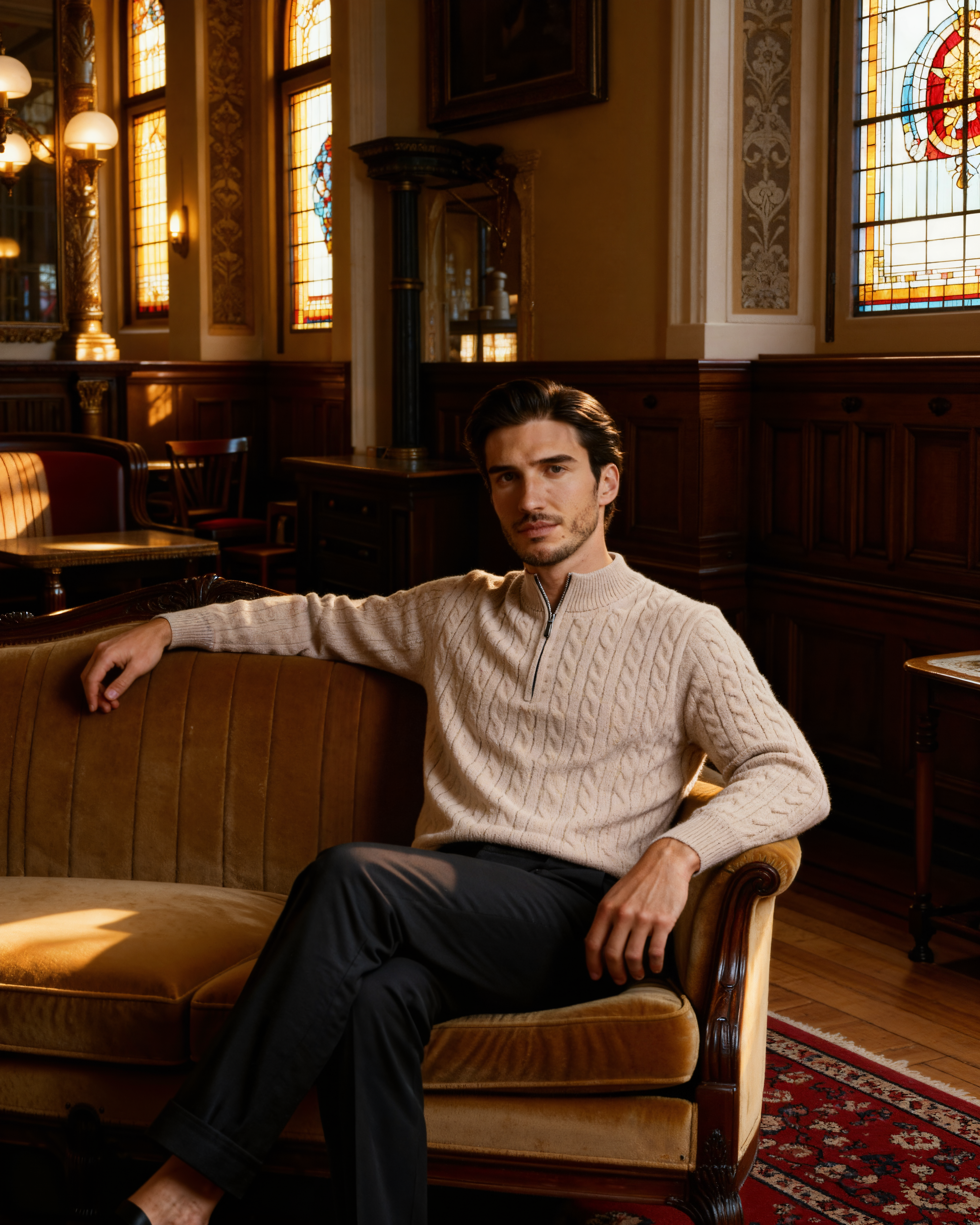 100 % vävd kashmir med halv dragkedja