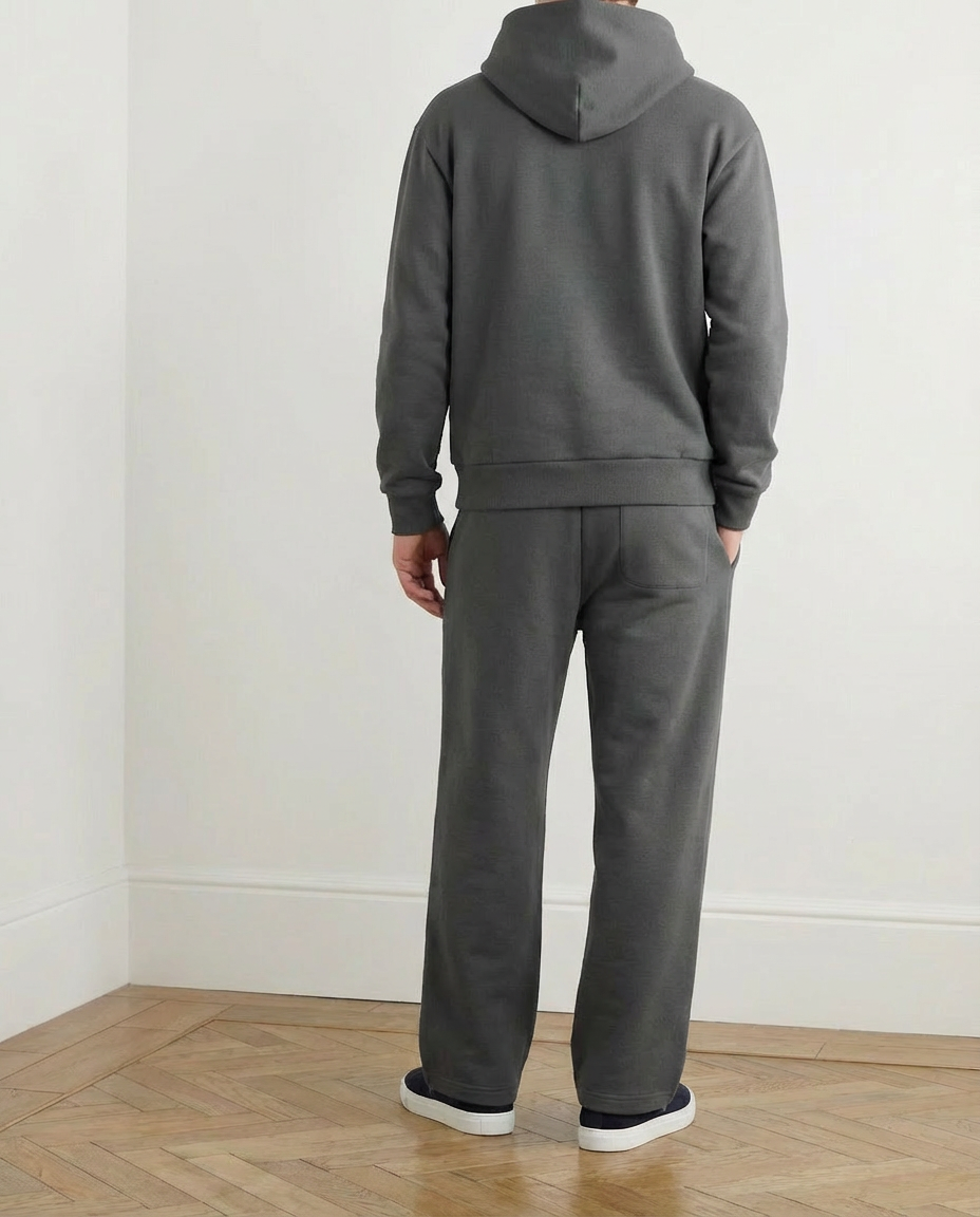 2-delat set med lös passform, huvtröja och joggingbyxor - Mörkgrå